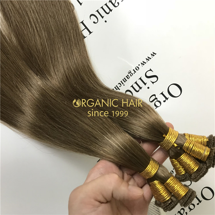 100%  young girl hair hand tied weft hair extensions at wholesale price C25